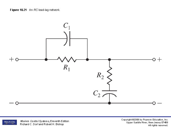 Figure 10. 21 An RC lead-lag network. Modern Control Systems, Eleventh Edition Richard C.