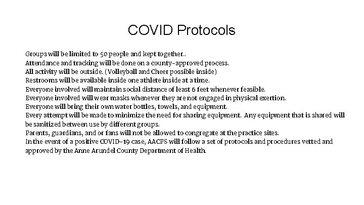 COVID Protocols Groups will be limited to 50 people and kept together. . Attendance COVID Protocols Groups will be limited to 50 people and kept together. . Attendance