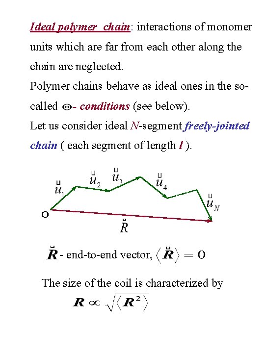 Ideal polymer сhain: interactions of monomer units which are far from each other along