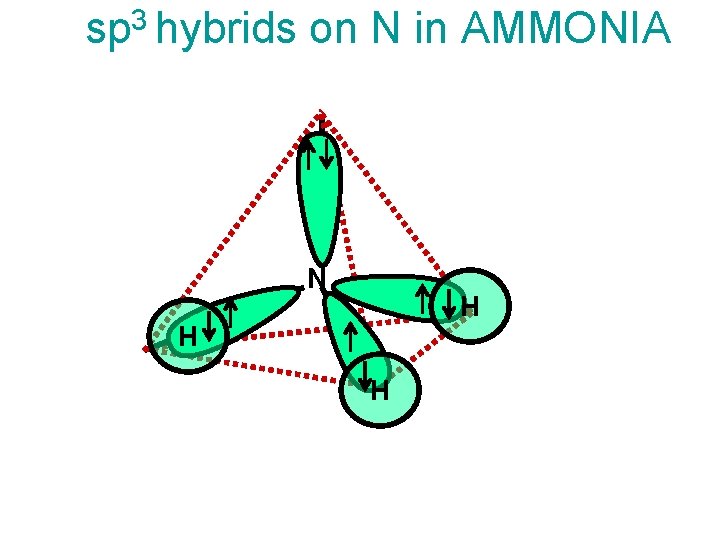 sp 3 hybrids on N in AMMONIA N H H H 