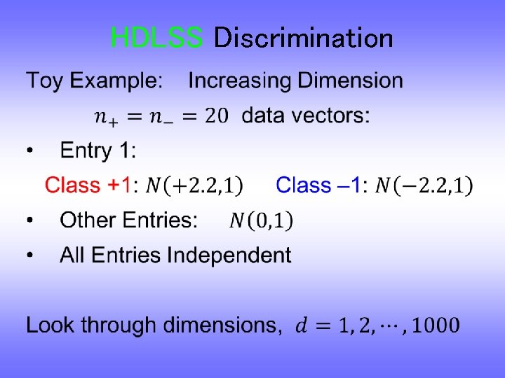 HDLSS Discrimination • 