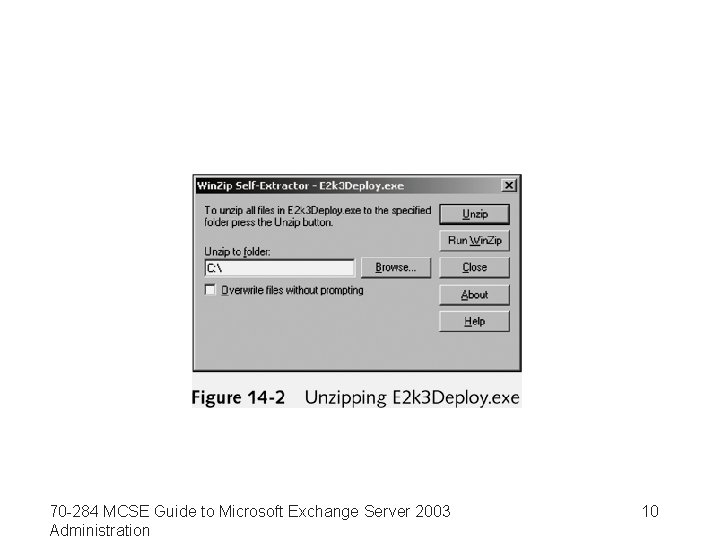 70 -284 MCSE Guide to Microsoft Exchange Server 2003 Administration 10 