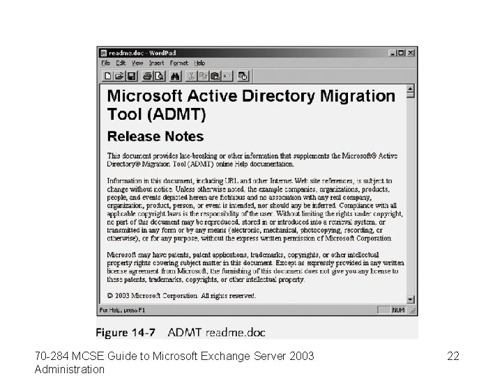 70 -284 MCSE Guide to Microsoft Exchange Server 2003 Administration 22 