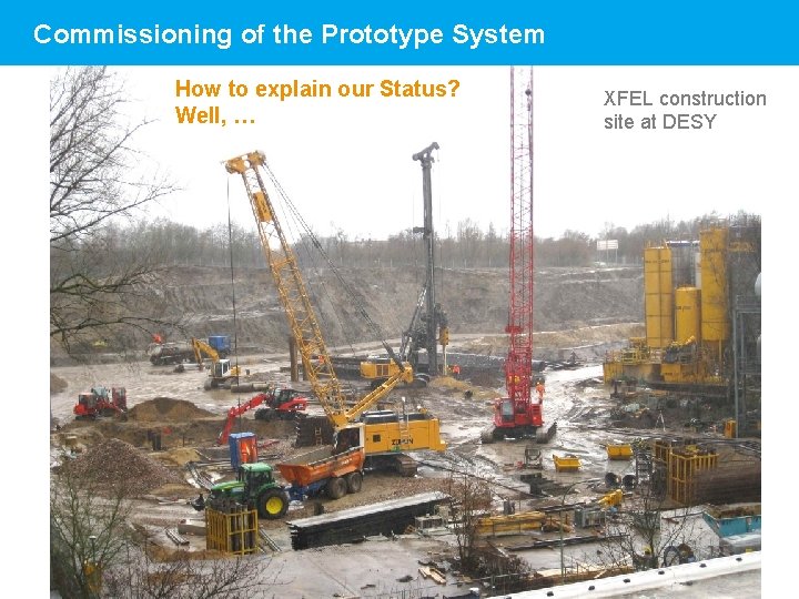 Commissioning of the Prototype System How to explain our Status? Well, … XFEL construction
