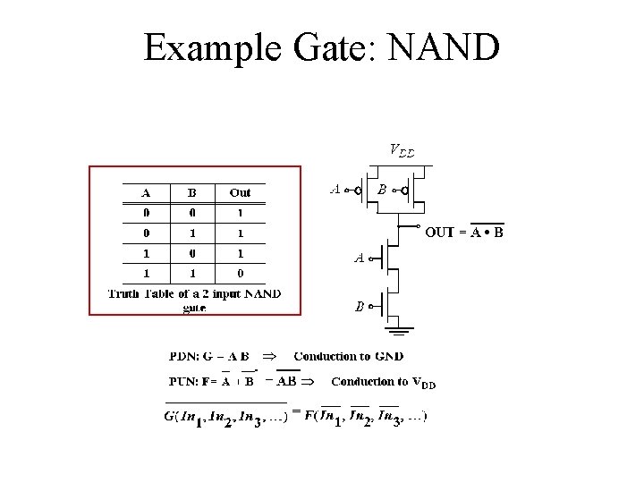 Example Gate: NAND 