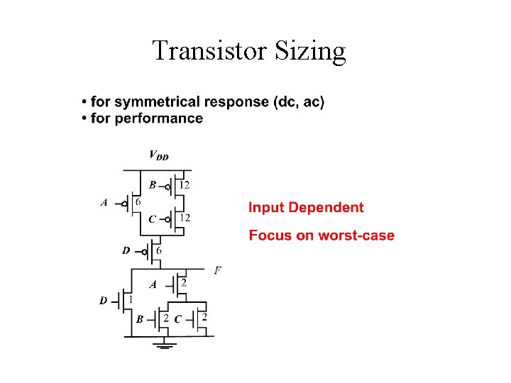Transistor Sizing 
