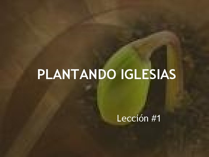 PLANTANDO IGLESIAS Lección #1 