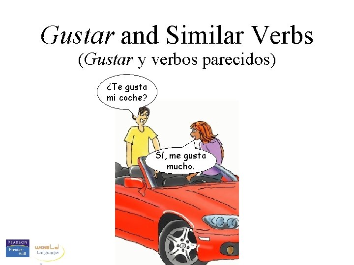 Gustar and Similar Verbs (Gustar y verbos parecidos) ¿Te gusta mi coche? Sí, me