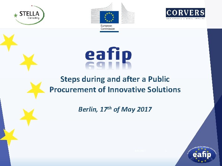 Steps during and after a Public Procurement of Innovative Solutions Berlin, 17 th of