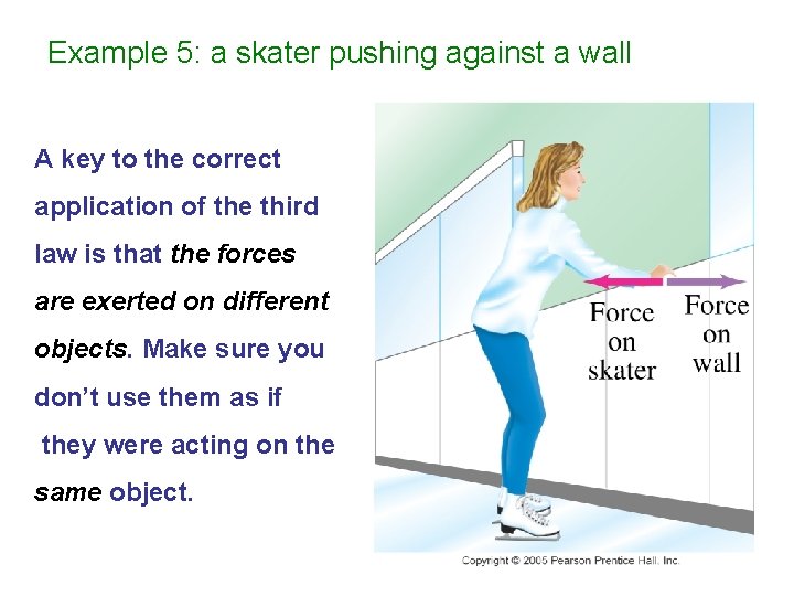 Example 5: a skater pushing against a wall A key to the correct application