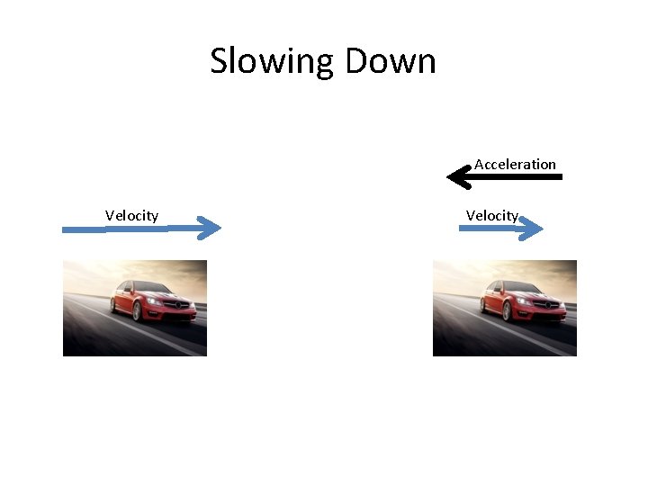 Slowing Down Acceleration Velocity 