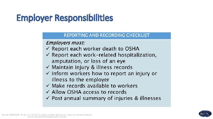 Employer Responsibilities 