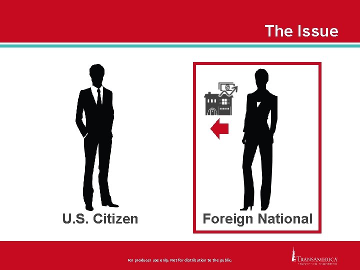 The Issue U. S. Citizen Foreign National For producer use only. Not for distribution