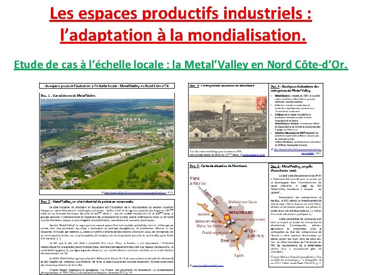 Les espaces productifs industriels : l’adaptation à la mondialisation. Etude de cas à l’échelle