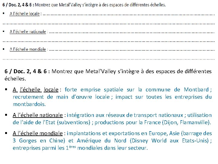 6 / Doc. 2, 4 & 6 : Montrez que Metal’Valley s’intègre à des
