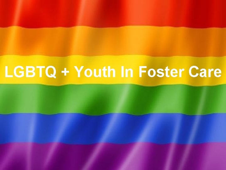 LGBTQ + Youth In Foster Care 