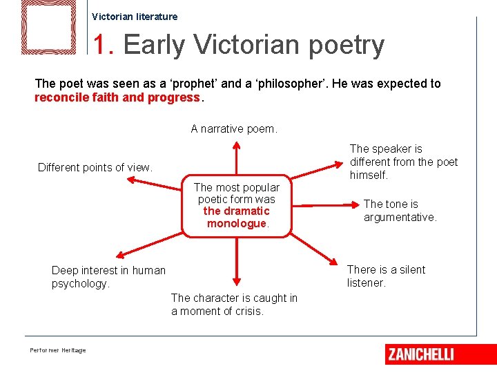 Victorian literature 1. Early Victorian poetry The poet was seen as a ‘prophet’ and