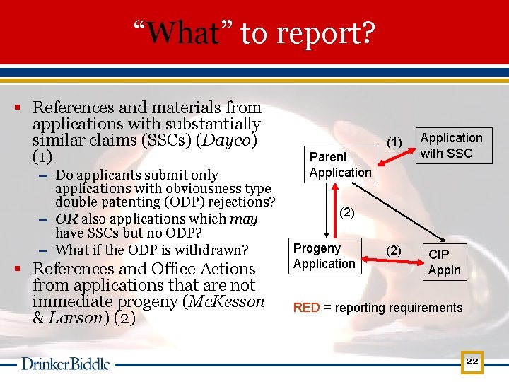 “What” to report? § References and materials from applications with substantially similar claims (SSCs)