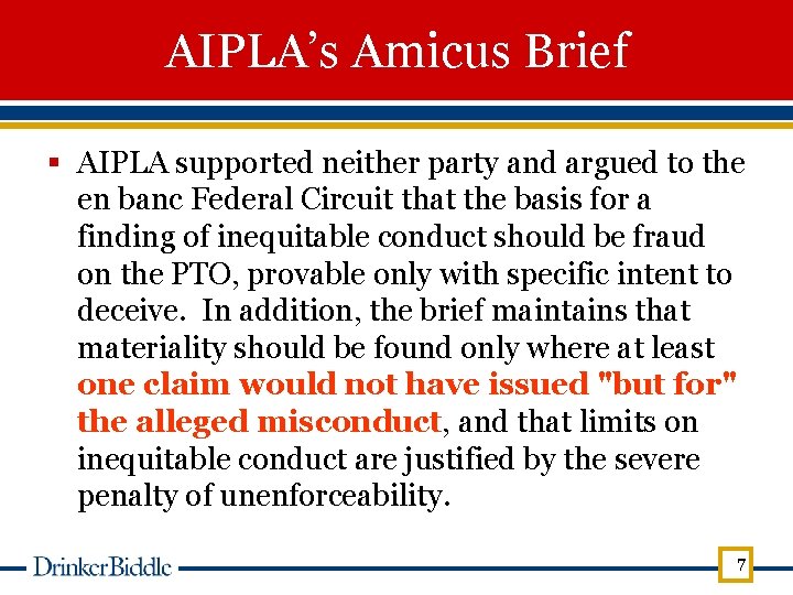 AIPLA’s Amicus Brief § AIPLA supported neither party and argued to the en banc
