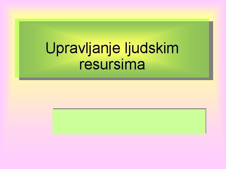 Upravljanje ljudskim resursima 