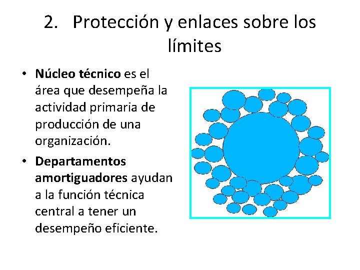 2. Protección y enlaces sobre los límites • Núcleo técnico es el área que