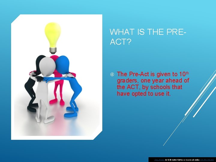 WHAT IS THE PREACT? The Pre-Act is given to 10 th graders, one year
