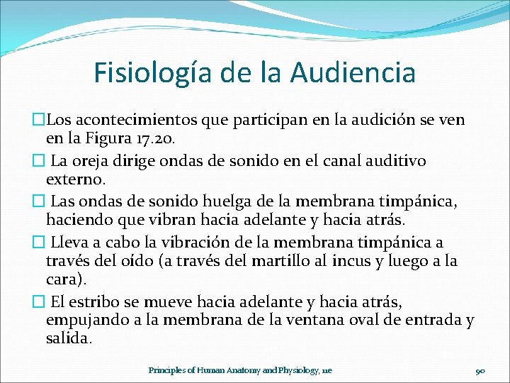 Fisiología de la Audiencia �Los acontecimientos que participan en la audición se ven en