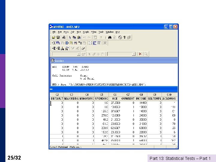 25/32 Part 13: Statistical Tests – Part 1 