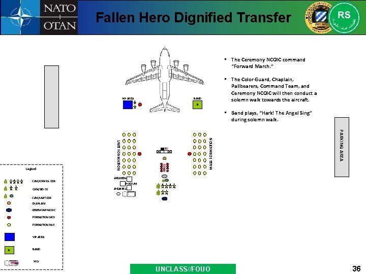 Fallen Hero Dignified Transfer • The Ceremony NCOIC command “Forward March. ” VIP AREA