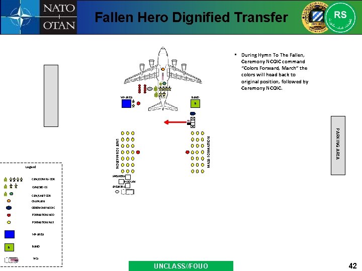 Fallen Hero Dignified Transfer • During Hymn To The Fallen, Ceremony NCOIC command “Colors