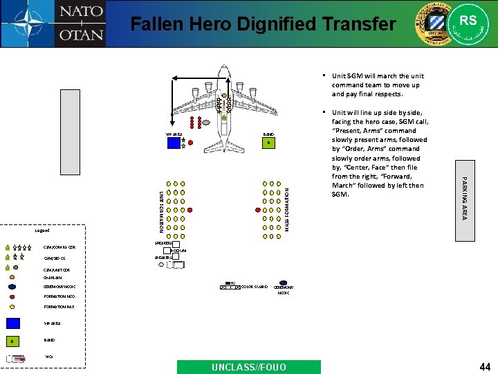 Fallen Hero Dignified Transfer • Unit SGM will march the unit command team to