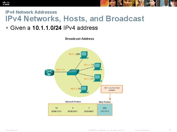 IPv 4 Network Addresses IPv 4 Networks, Hosts, and Broadcast § Given a 10.