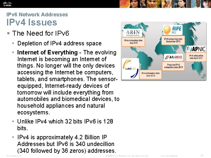 IPv 6 Network Addresses IPv 4 Issues § The Need for IPv 6 •