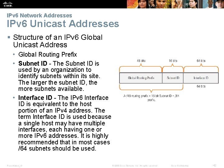 IPv 6 Network Addresses IPv 6 Unicast Addresses § Structure of an IPv 6