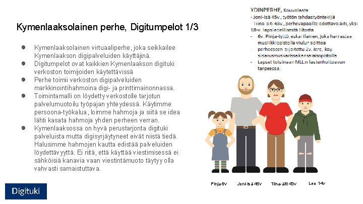 Kymenlaaksolainen perhe, Digitumpelot 1/3 ● ● ● Kymenlaaksolainen virtuaaliperhe, joka seikkailee Kymenlaakson digipalveluiden käyttäjinä.