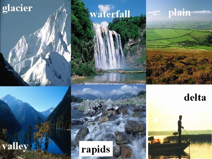 glacier waterfall plain delta valley rapids 