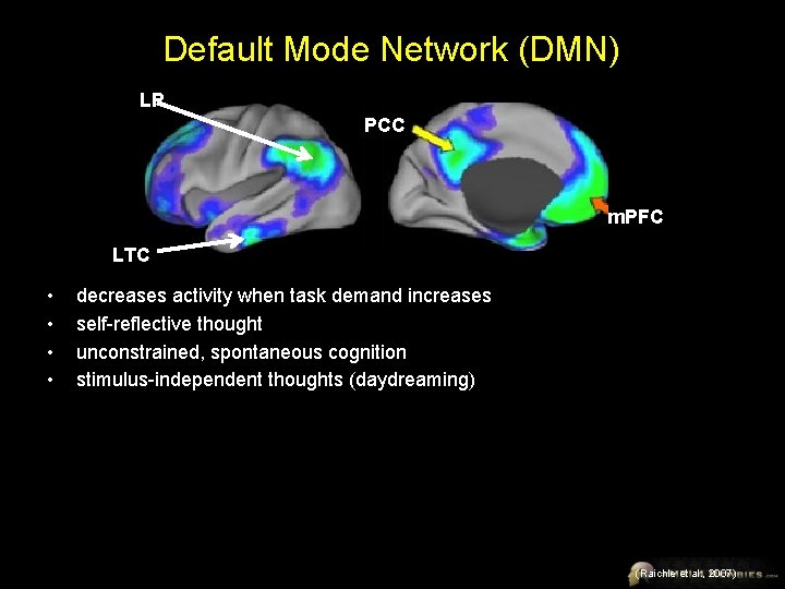 Default Mode Network (DMN) LP PCC m. PFC LTC • • decreases activity when