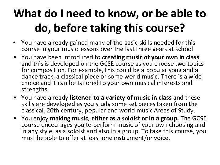 What do I need to know, or be able to do, before taking this What do I need to know, or be able to do, before taking this