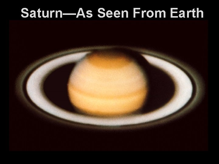 Saturn—As Seen From Earth 