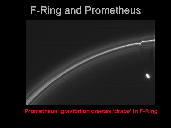 F-Ring and Prometheus’ gravitation creates ‘drape’ in F-Ring 