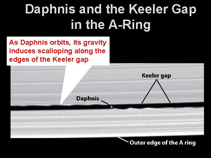 Daphnis and the Keeler Gap in the A-Ring As Daphnis orbits, its gravity induces