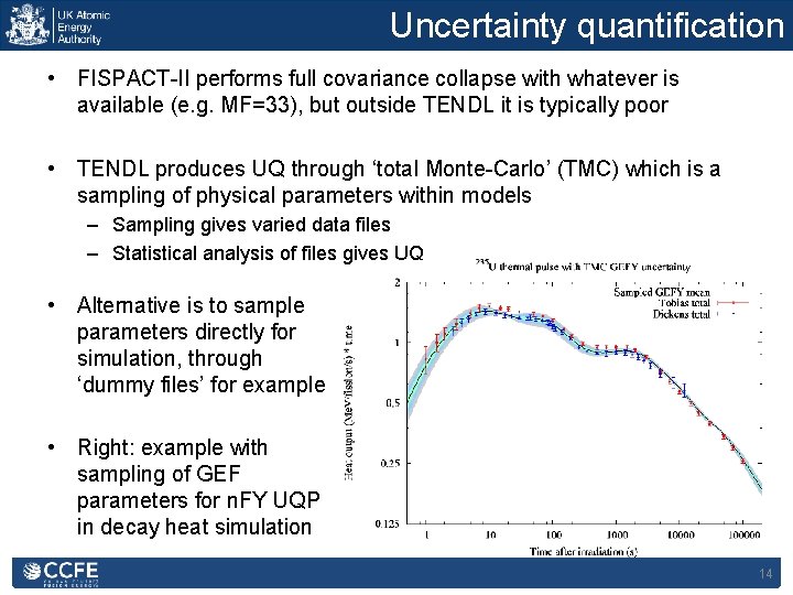 Uncertainty quantification • FISPACT-II performs full covariance collapse with whatever is available (e. g.