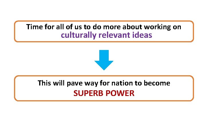 Time for all of us to do more about working on culturally relevant ideas