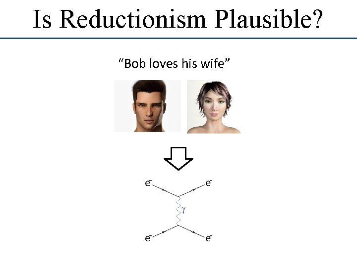 Is Reductionism Plausible? “Bob loves his wife” Is Reductionism Plausible? “Bob loves his wife”