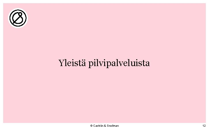 Yleistä pilvipalveluista © Castrén & Snellman 12 