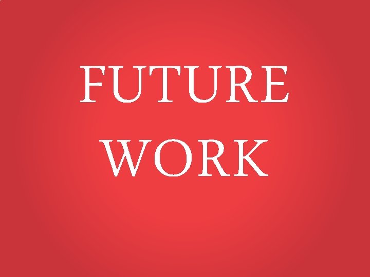 FUTURE WORK 