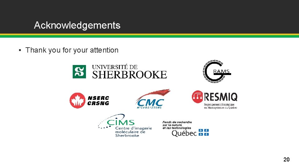 Acknowledgements • Thank you for your attention 20 Acknowledgements • Thank you for your attention 20