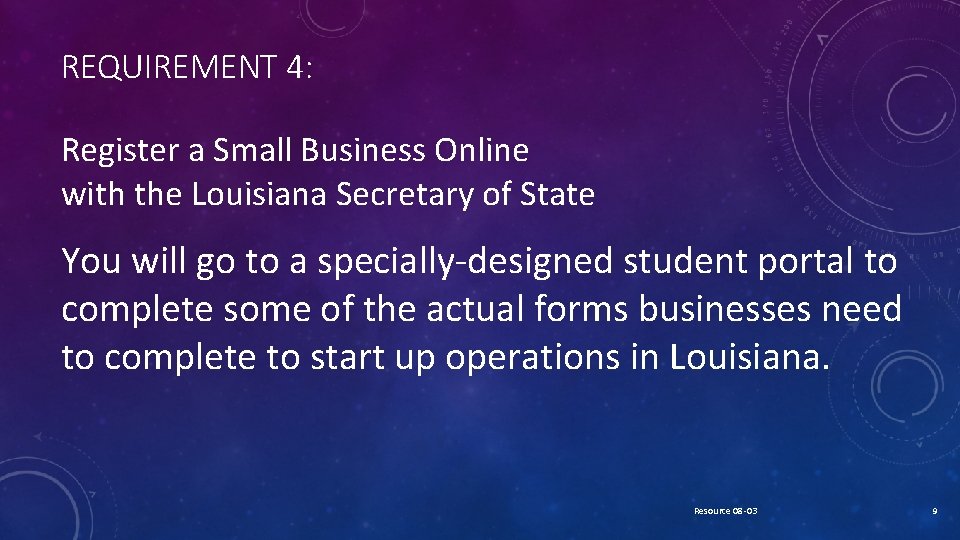 REQUIREMENT 4: Register a Small Business Online with the Louisiana Secretary of State You