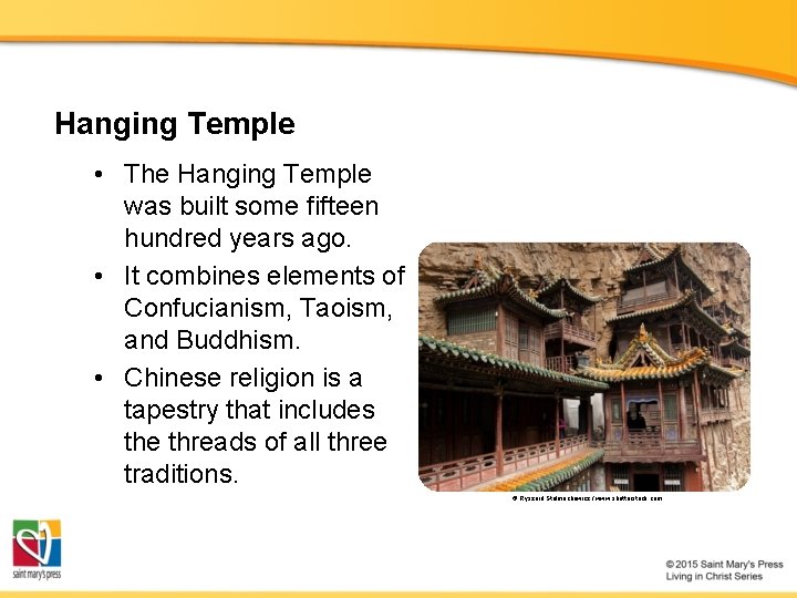 Hanging Temple • The Hanging Temple was built some fifteen hundred years ago. • Hanging Temple • The Hanging Temple was built some fifteen hundred years ago. •