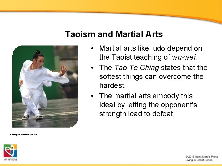 Taoism and Martial Arts • Martial arts like judo depend on the Taoist teaching Taoism and Martial Arts • Martial arts like judo depend on the Taoist teaching